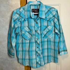 Toddler cowgirl legend button down shirt